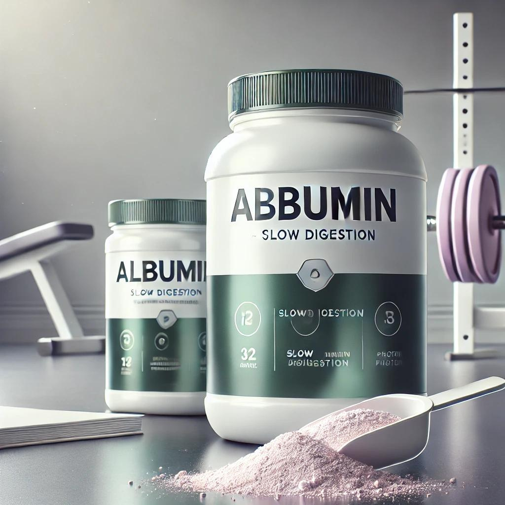 Suplemento de albumina para suporte proteico e recuperação muscular.